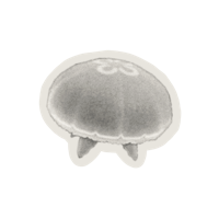 a sticker of a jellyfish on a black background